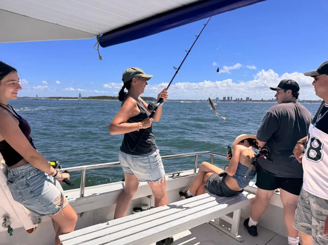 Fishing trip off Punta del Este, with Gorriti Island and the peninsula behind
